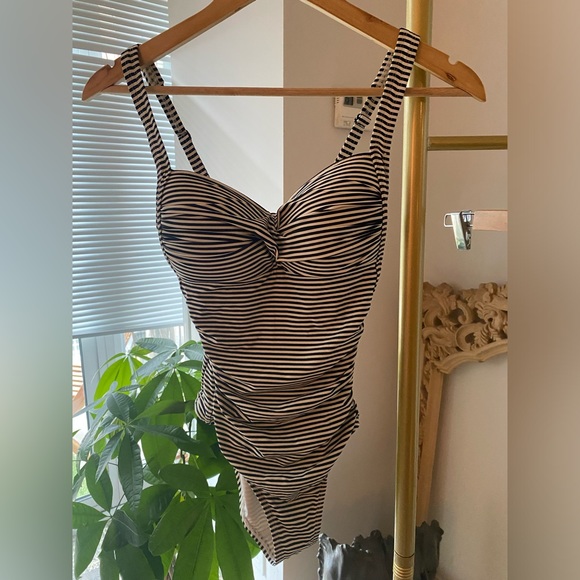 Niptuck Swim, Off-white & Black Stripe, One Piece. Never Worn.  Size US6 CAN8 - Picture 5 of 14